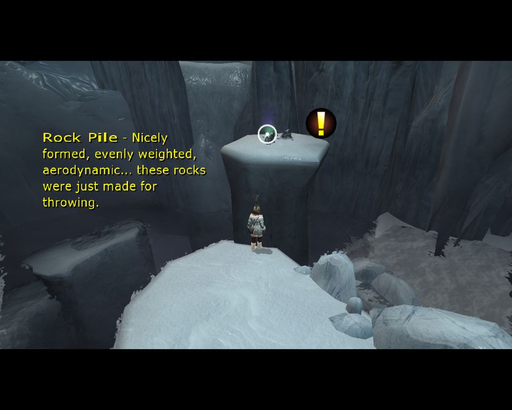 The Golden Compass (Windows) screenshot: Investigating rock pile