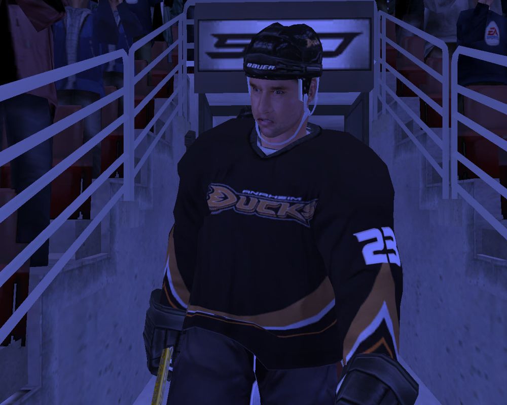 NHL 08 (Windows) screenshot: Players arriving into arena.