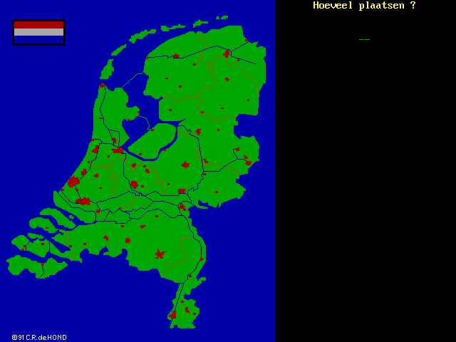 Topografie Nederland (DOS) screenshot: How many cities?