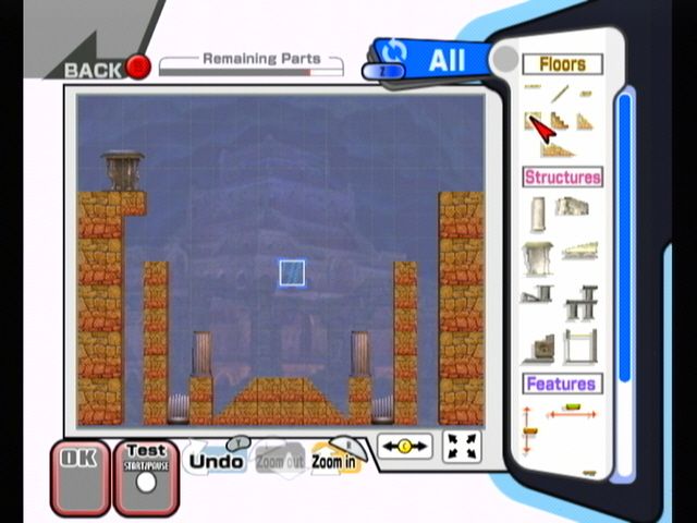 Super Smash Bros. Brawl (Wii) screenshot: Stage builder lets you design your own stages.