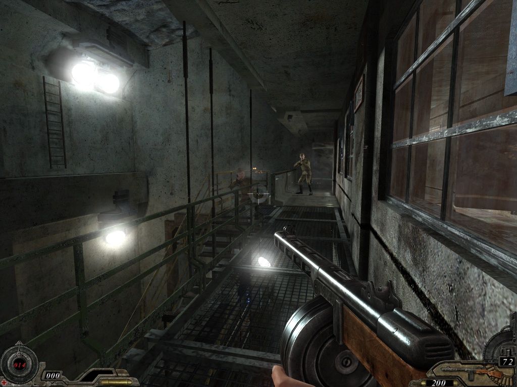 The Stalin Subway: Red Veil (Windows) screenshot: Getting attacked at the underground railway station.