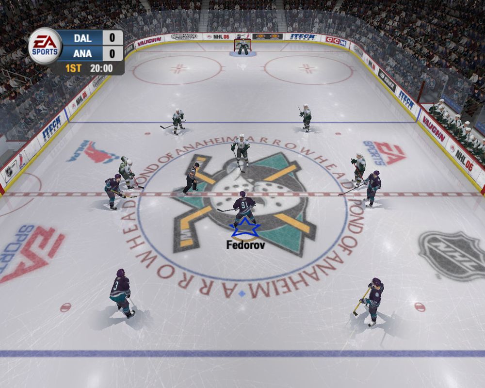 NHL 06 (Windows) screenshot: 1st period starting