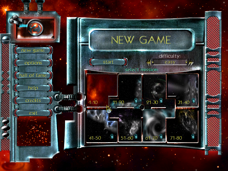 Alien Outbreak 2: Invasion (Windows) screenshot: Level select