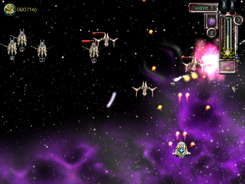 Alien Outbreak 2: Invasion (Windows) screenshot: These enemies release expanding waves of projectiles which are hard to avoid.