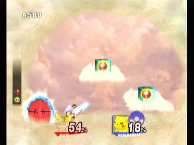 Super Smash Bros. Brawl (Wii) screenshot: A rest room with health or trophies.