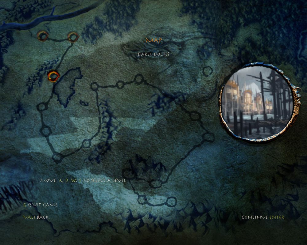 Eragon (Windows) screenshot: Map screen