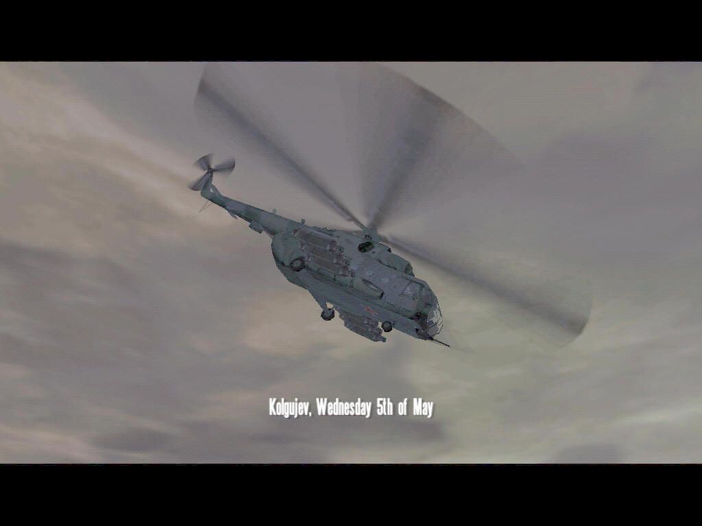 Operation Flashpoint: Gold Upgrade (Windows) screenshot: The first cutscene introduces the new Mi-17