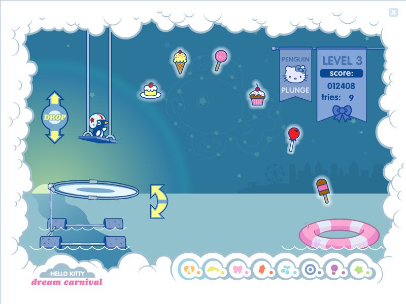 Hello Kitty: Dream Carnival (Windows) screenshot: Configure the penguin drop