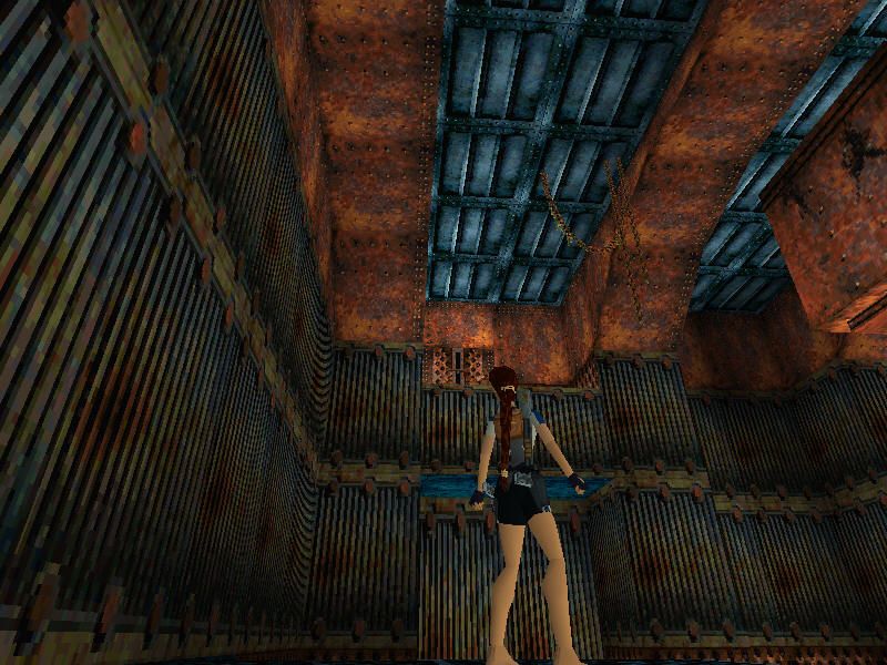 Tomb Raider II (Windows) screenshot: Hmm... how do I get up there?