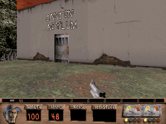 So You Wanna Be A Redneck (Windows) screenshot: Starting the Asylum level (ASYLUM.MAP)