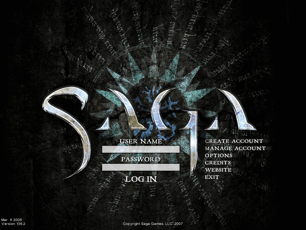 Saga (Windows) screenshot: Title screen