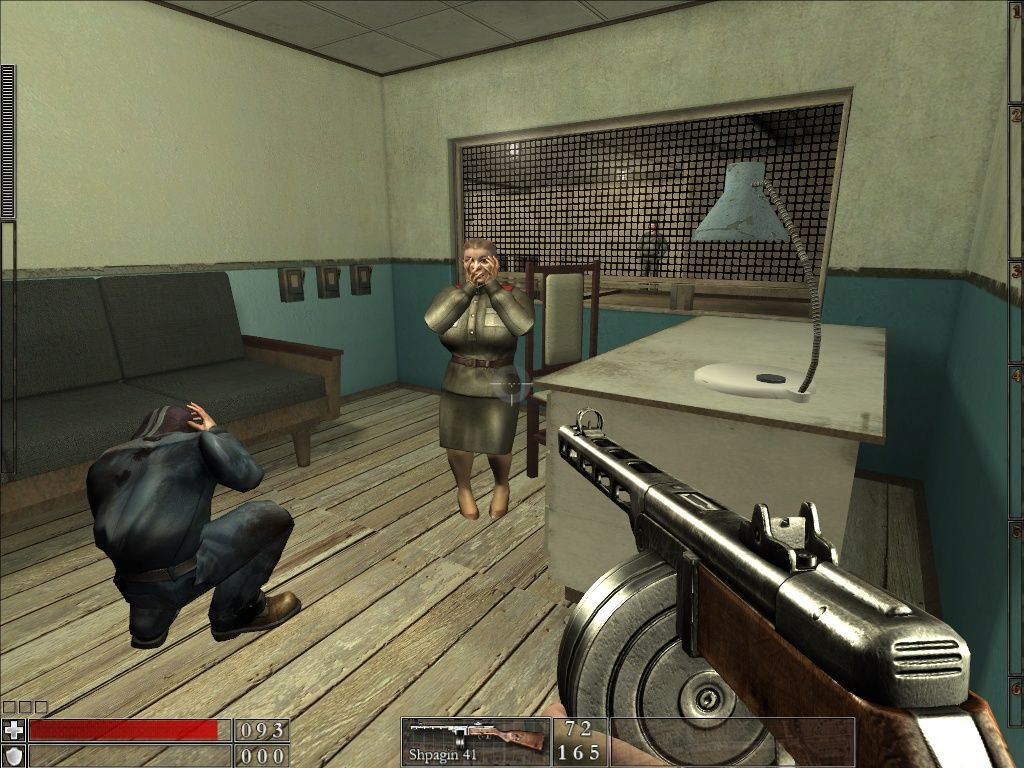 The Stalin Subway (Windows) screenshot: A lot of innocent people get very scared in this game. Here's an example.