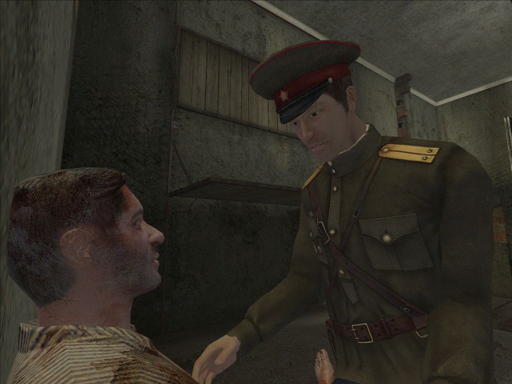 The Stalin Subway (Windows) screenshot: Main character Gleb Suvorov rescues his father from the KGB prison.