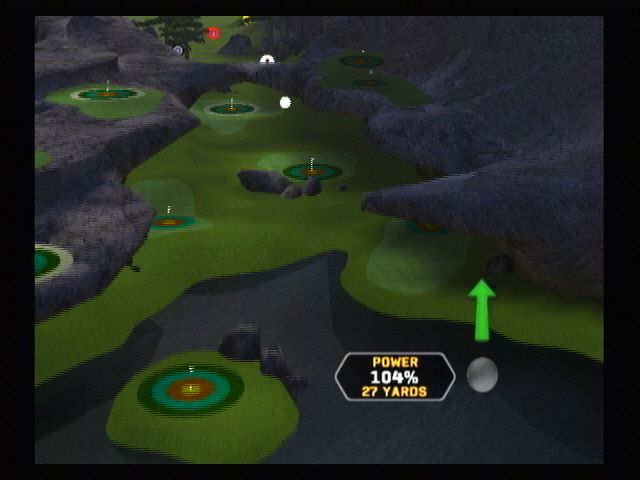 Tiger Woods PGA Tour 08 (Wii) screenshot: Soaring over a lake.