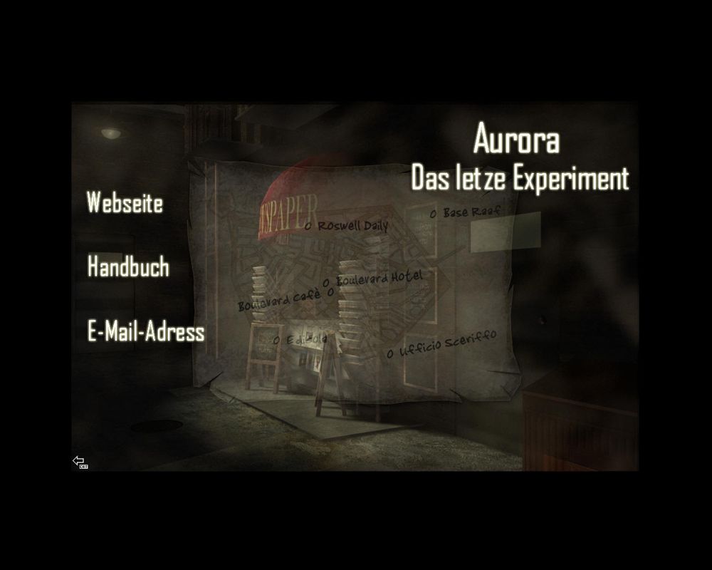 Aurora: The Secret Within (Windows) screenshot: The amount of options available is enormous. (Seriously, this is it!)