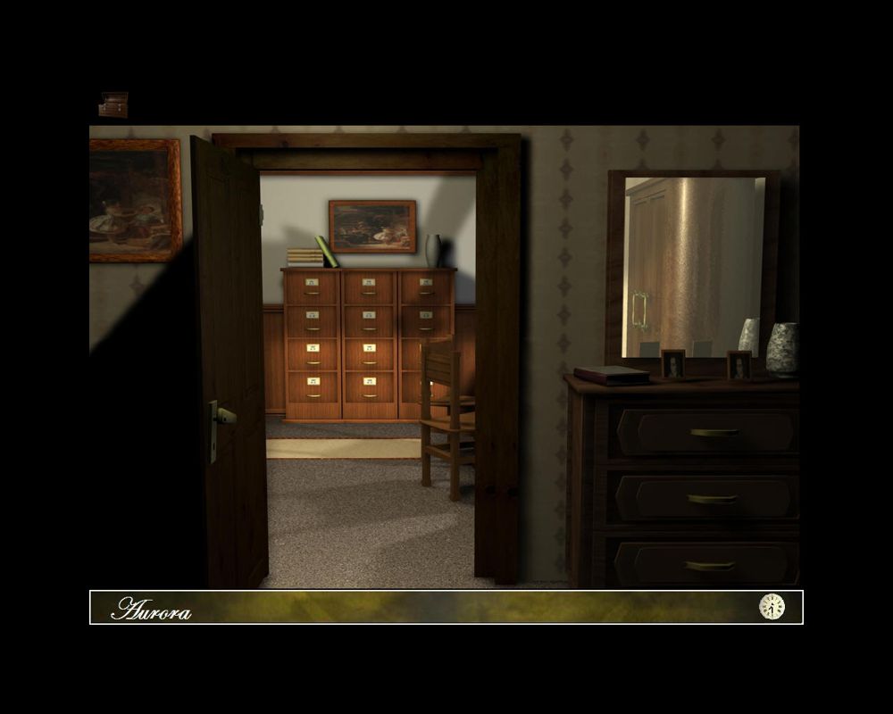 Aurora: The Secret Within (Windows) screenshot: First in-game shot, Pileggis apartment/office