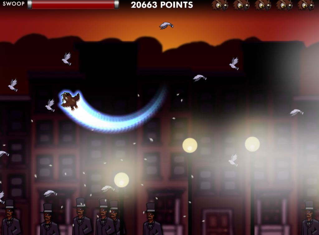 Owl Country (Windows) screenshot: Doing a powerful swoop at the maximum level.