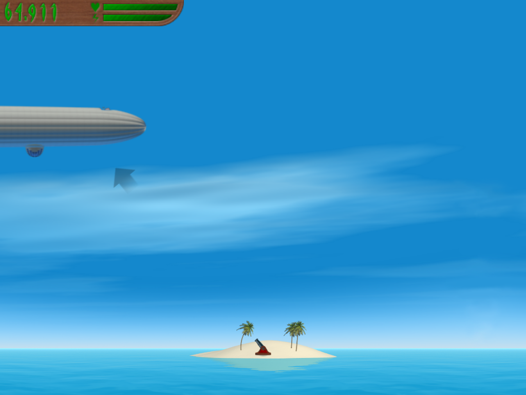 Island Wars 2 (Windows) screenshot: The first boss is a huge zeppelin.