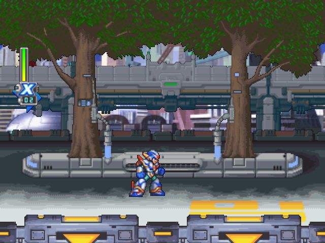 Mega Man X5 (Windows) screenshot: Level 1, ready for action.