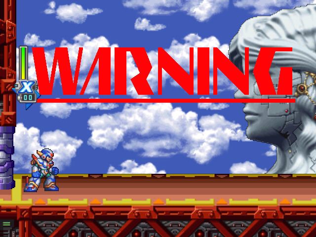 Mega Man X5 (Windows) screenshot: You get a warning before main level boss comes.