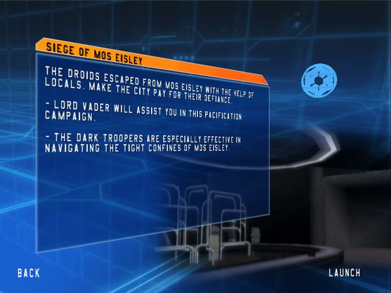 Star Wars: Battlefront (Windows) screenshot: Mission information screen