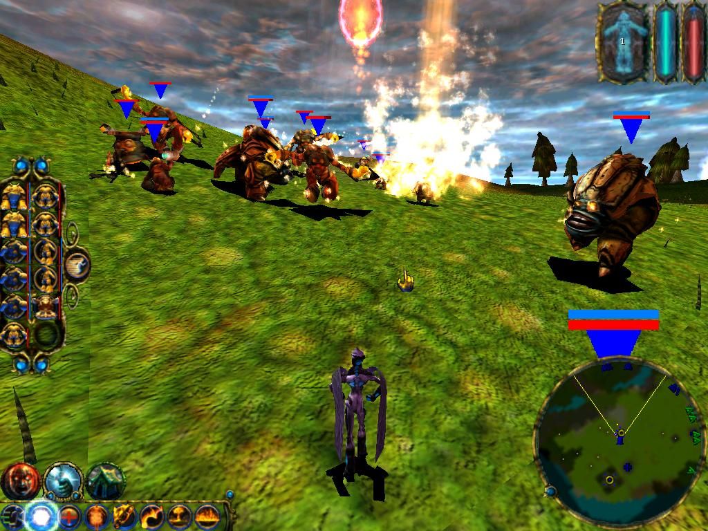 Sacrifice (Windows) screenshot: Intense fighting in Skirmish mode