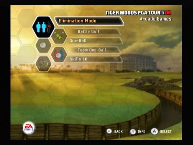 Tiger Woods PGA Tour 08 (Wii) screenshot: Arcade games