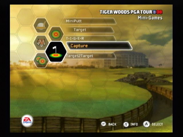 Tiger Woods PGA Tour 08 (Wii) screenshot: Mini-game selection