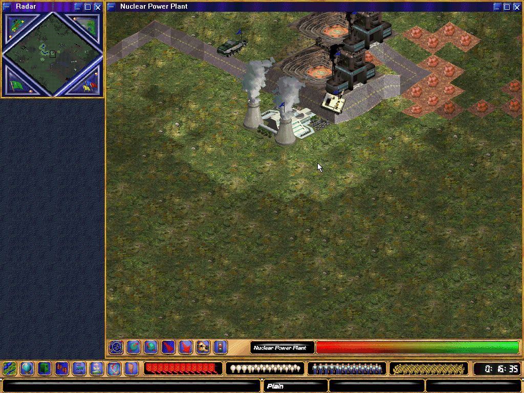 Enemy Nations (Windows) screenshot: Let's build a nuclear power plant. We have a new environment to pollute!
