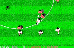 England Championship Special (DOS) screenshot: The game: Top-down action soccer.