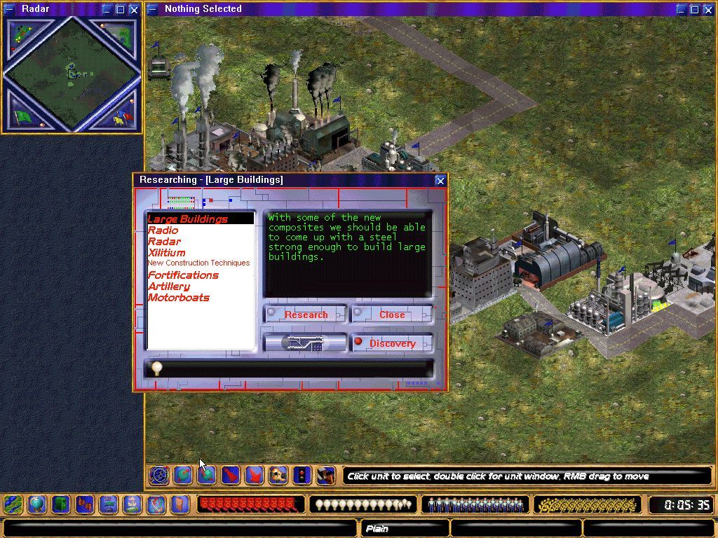 Enemy Nations (Windows) screenshot: Research window.