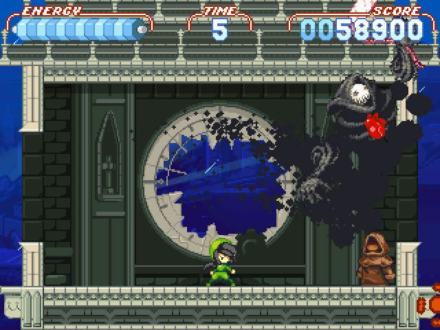 Noitu Love 2: Devolution (Windows) screenshot: The Grin Reaper in the second level
