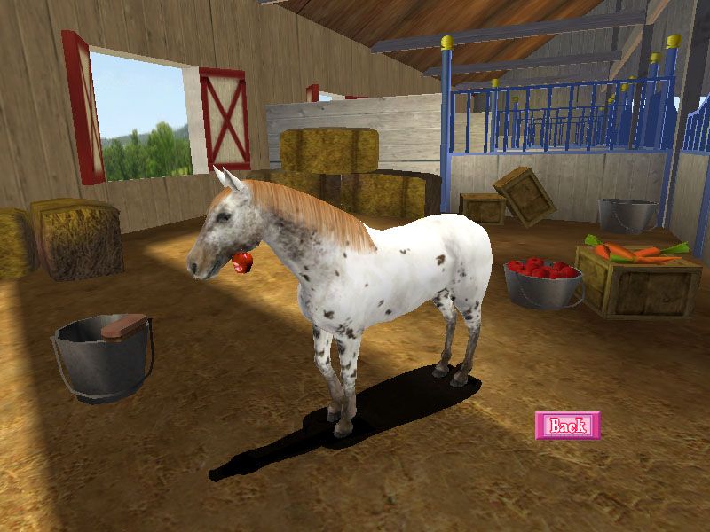 Let's Ride!: Corral Club (Windows) screenshot: Groom and feed your horse