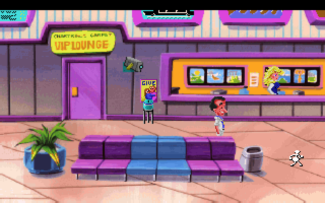 Leisure Suit Larry 5: Passionate Patti Does a Little Undercover Work (DOS) screenshot: Airport. They all look pretty much alike