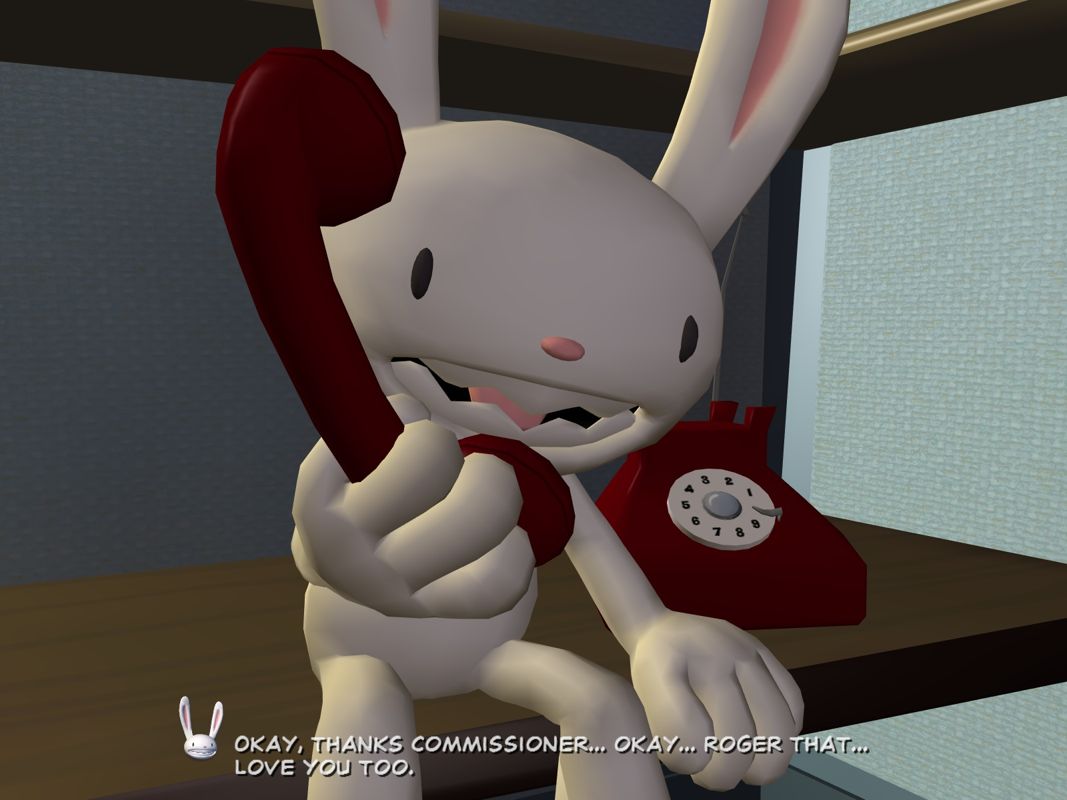 Sam & Max: Season Two - What's New Beelzebub? (Windows) screenshot: Max finally got to answer the phone. Happy end after all.