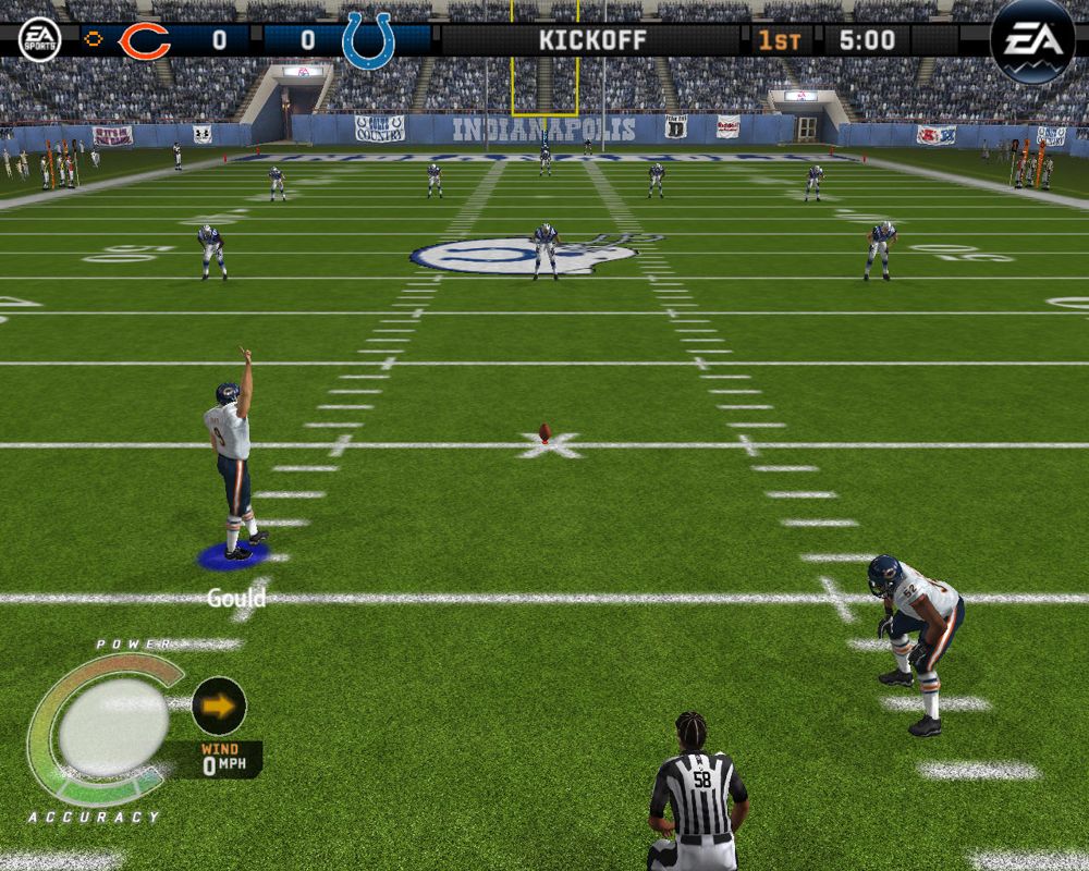 Madden NFL 08 (Windows) screenshot: Opening kick off