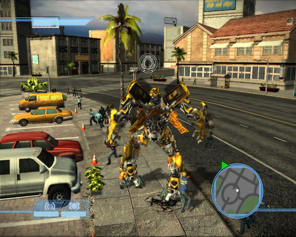 Transformers: The Game (Windows) screenshot: You can't crush those people