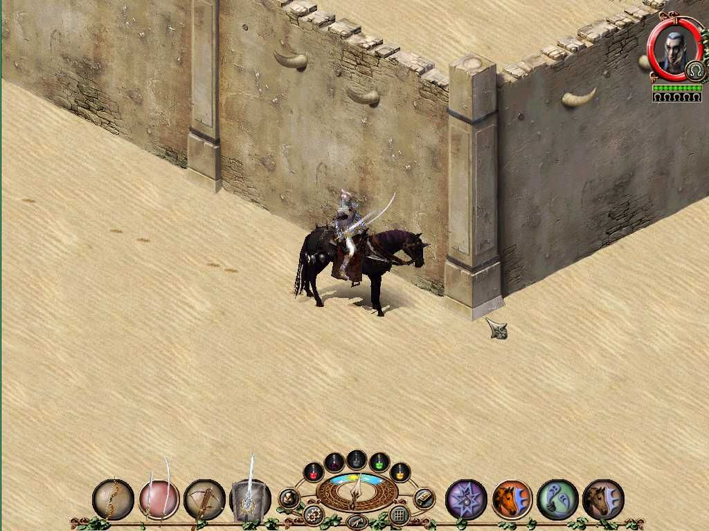 Sacred (Windows) screenshot: A horse I bought from the Desert Orcs. Pretty nice nag :D