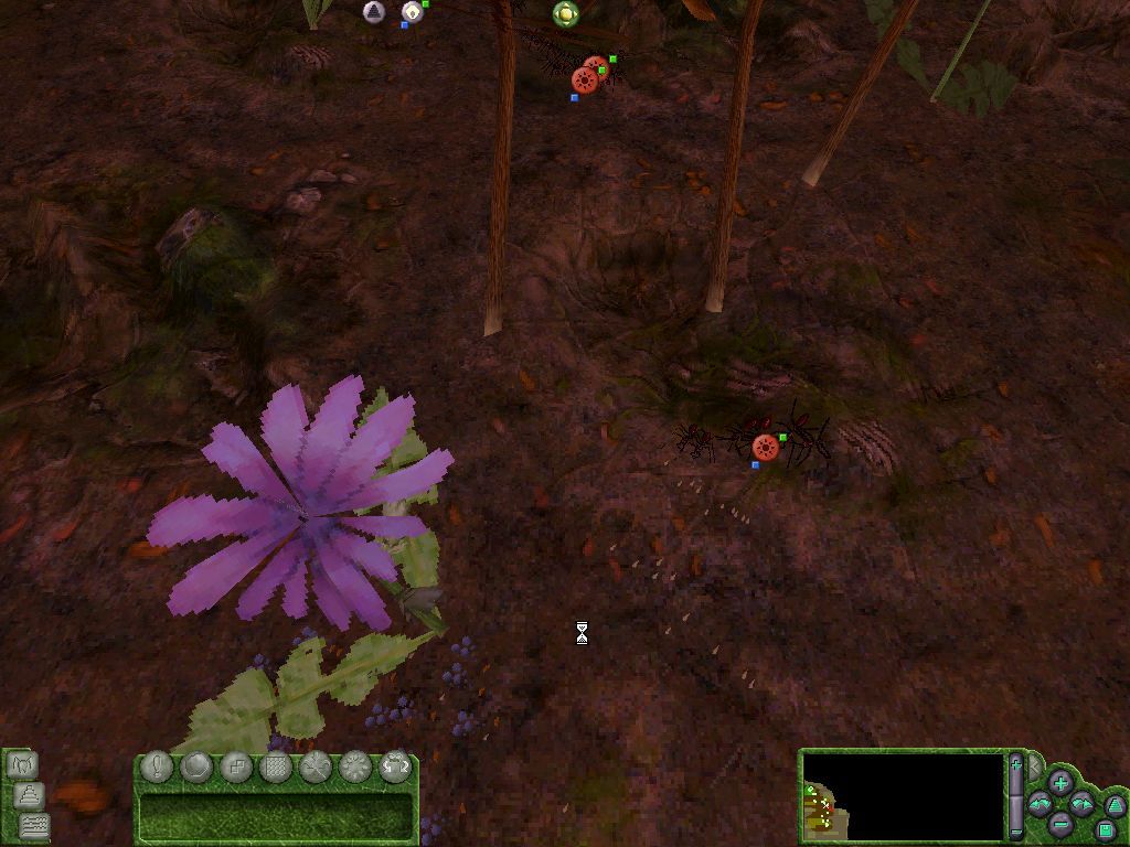 Les Fourmis (Windows) screenshot: Attacked by some acid-spitting ants