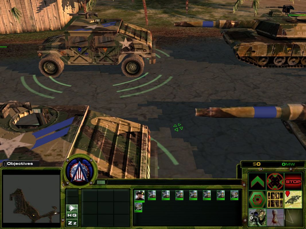 Act of War: High Treason (Windows) screenshot: Your armoured forces, just arriving on Yucatan