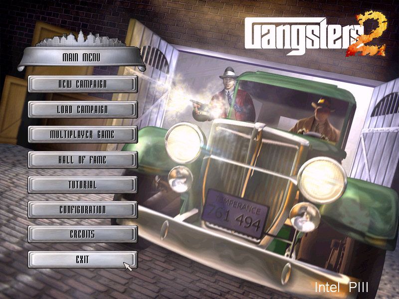 Gangsters 2 (Windows) screenshot: Main menu