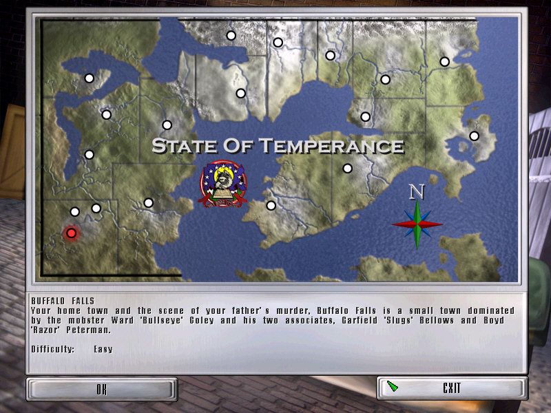 Gangsters 2 (Windows) screenshot: Region map