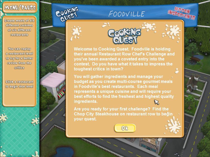Cooking Quest (Windows) screenshot: Introduction