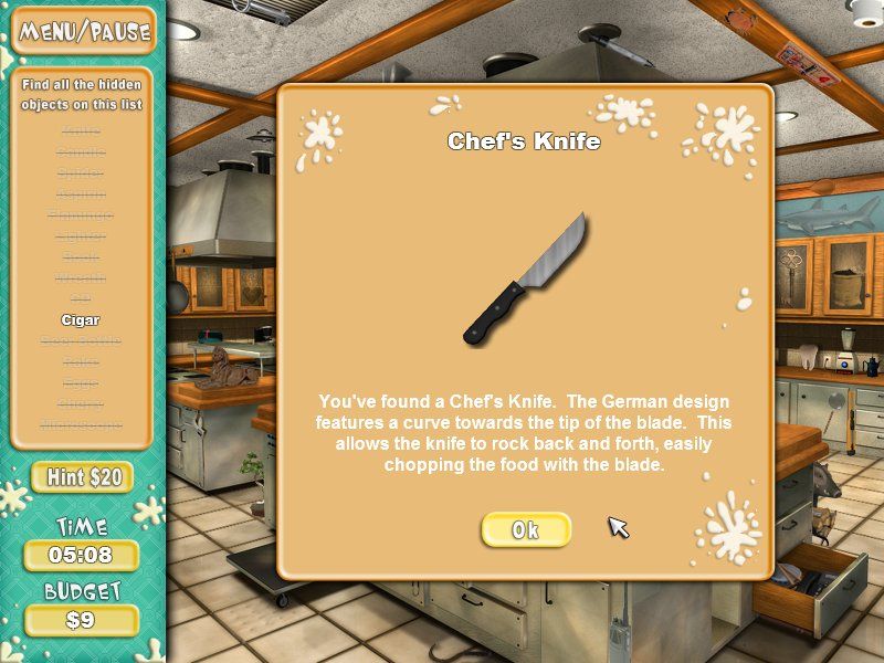 Cooking Quest (Windows) screenshot: Knife description