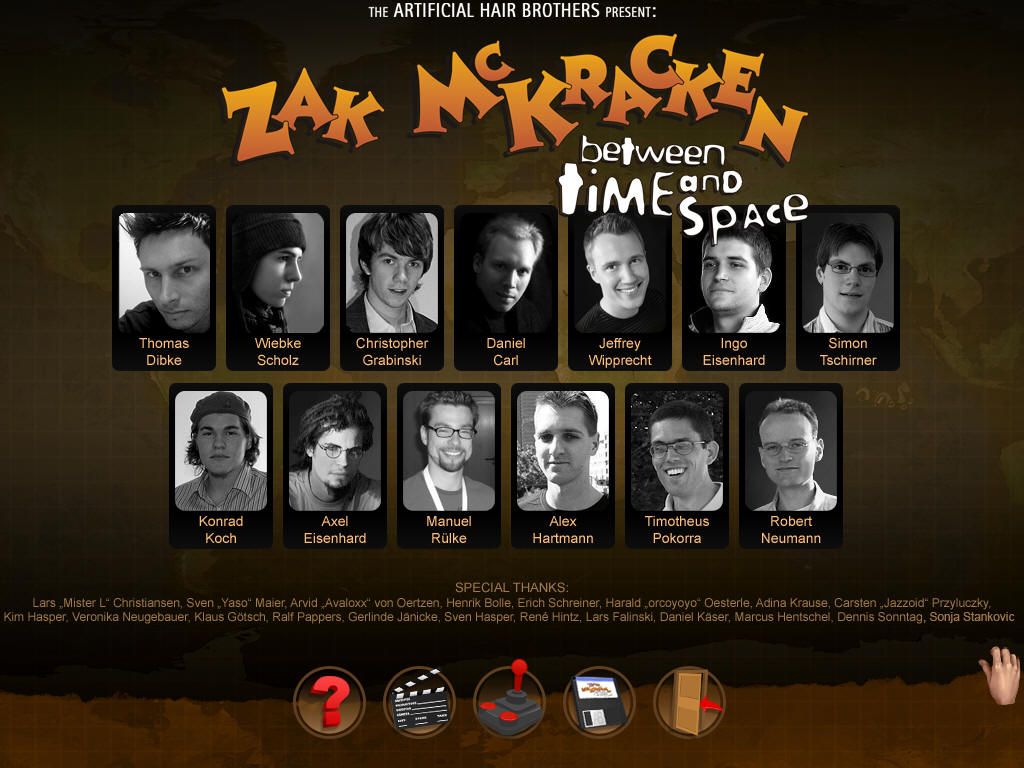 Zak McKracken: Between Time and Space (Windows) screenshot: These are the heads behind this little gem