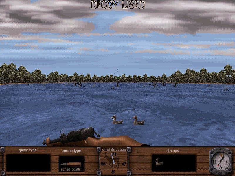 Redneck Deer Huntin' (Windows) screenshot: Apparently this is one of the first hunting sim games where you can use a decoy