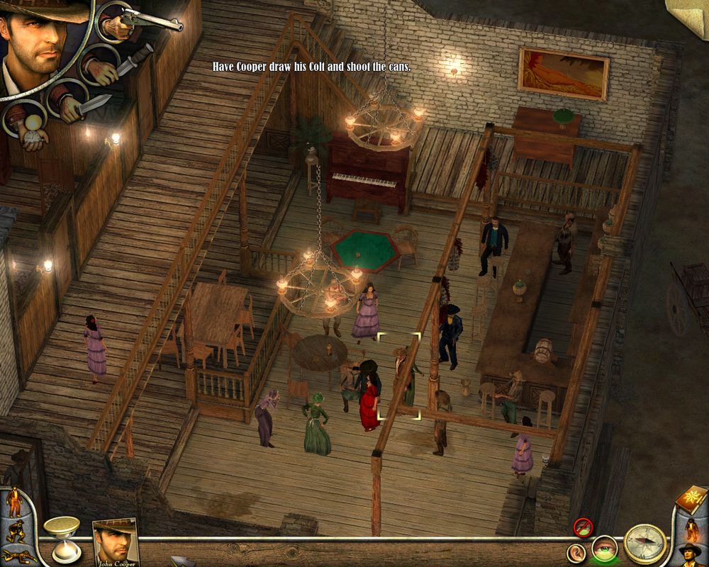 Desperados 2: Cooper's Revenge (Windows) screenshot: Inside a saloon