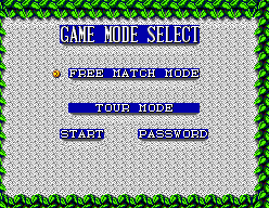 Wimbledon Championship Tennis (SEGA Master System) screenshot: Game Mode Select