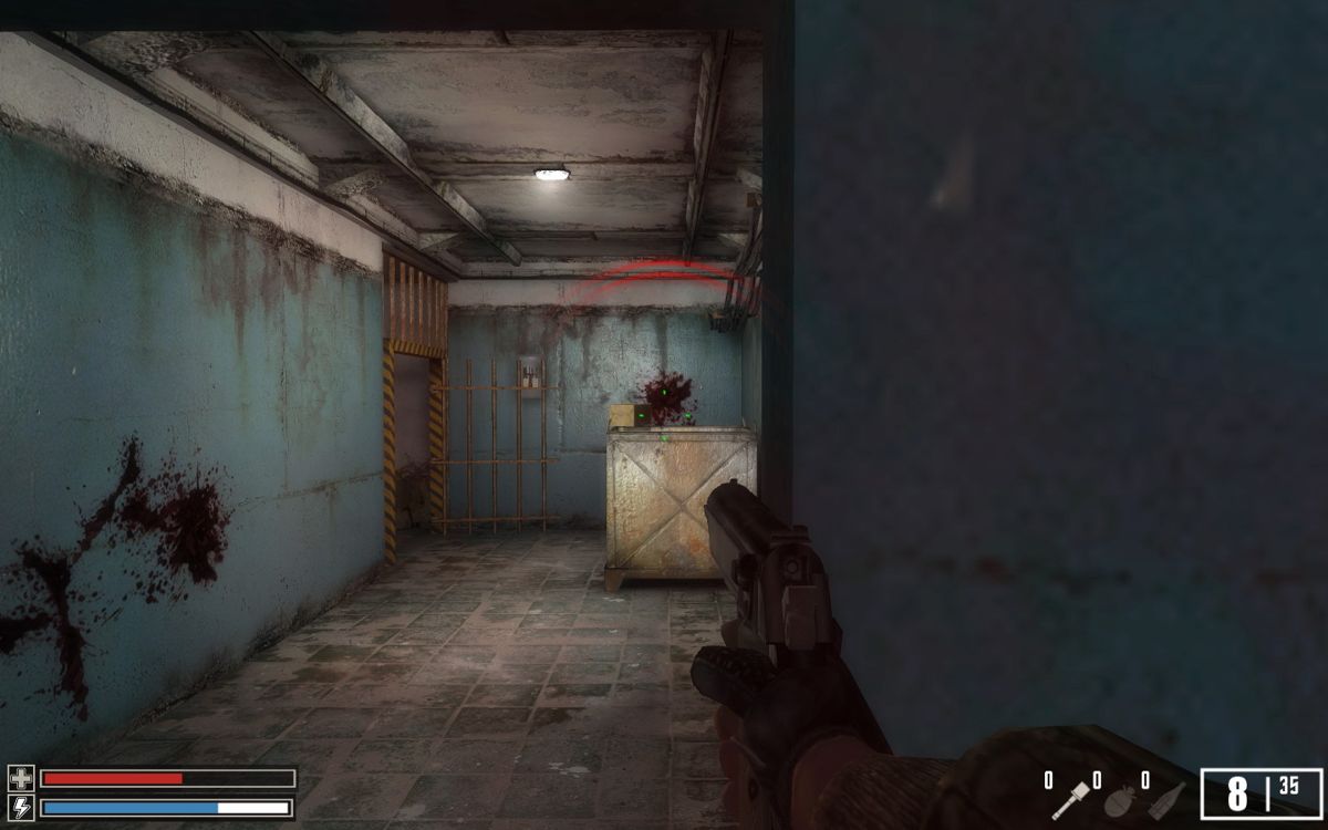 Crimes of War (Windows) screenshot: The enemy soldier always use the surrounding objects as a cover