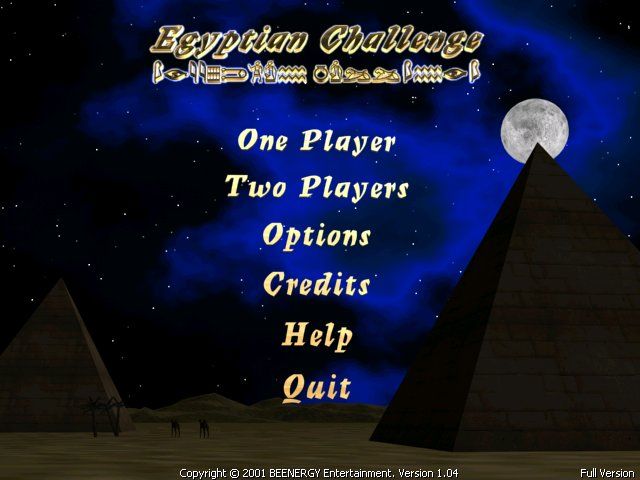 Egyptian Challenge (Windows) screenshot: Main menu